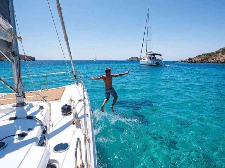 Uthyrning Segelbåt  Jeanneau med en båtlicens 