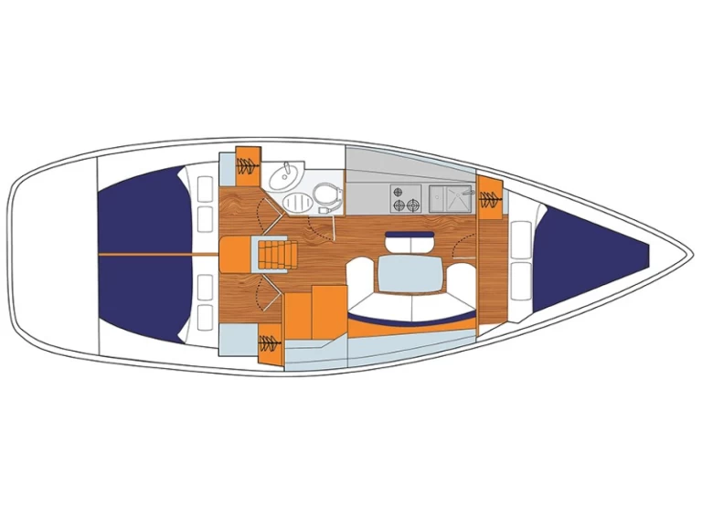 Jeanneau Sun Odyssey 389 charter bareboat eller skeppad i Dubrovnik