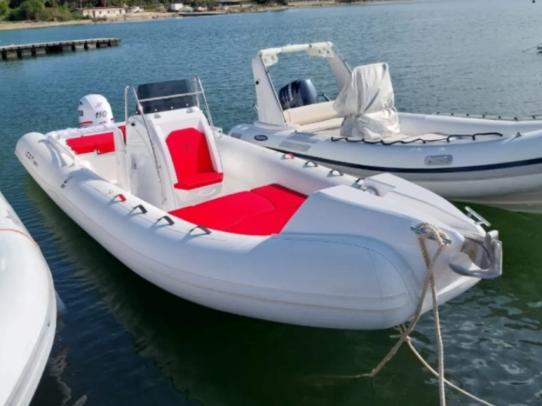 Uthyrning RIB icon med en båtlicens 