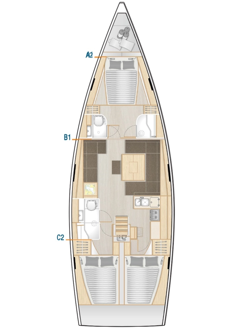 Hanse Hanse 458 charter bareboat eller skeppad i Kos 