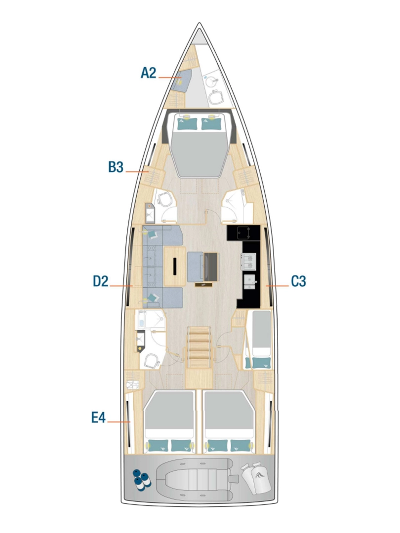 Hanse Hanse 510 charter bareboat eller skeppad i Donji Seget