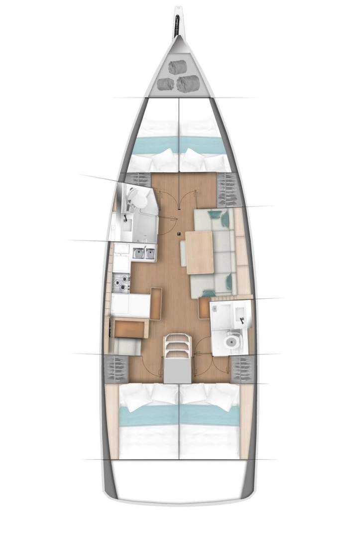 Jeanneau Sun Odyssey 440 charter bareboat eller skeppad i Portisco