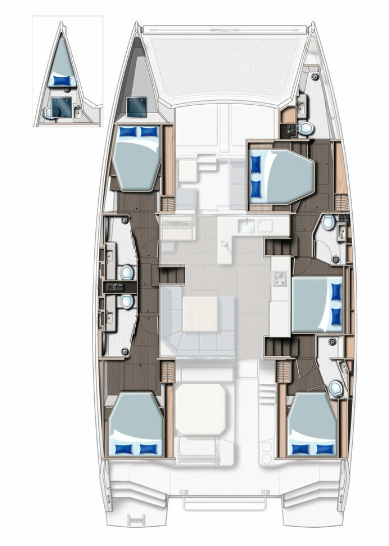 Leopard Catamarans / Robertson & Caine Leopard 50 - 5 + 1 cab charter bareboat eller skeppad i Palma de Mallorca