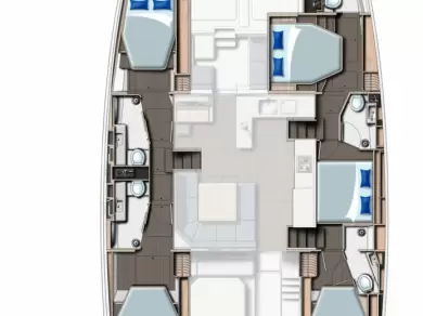 Leopard Catamarans / Robertson & Caine Leopard 50 - 5 + 1 cab charter bareboat eller skeppad i Palma de Mallorca