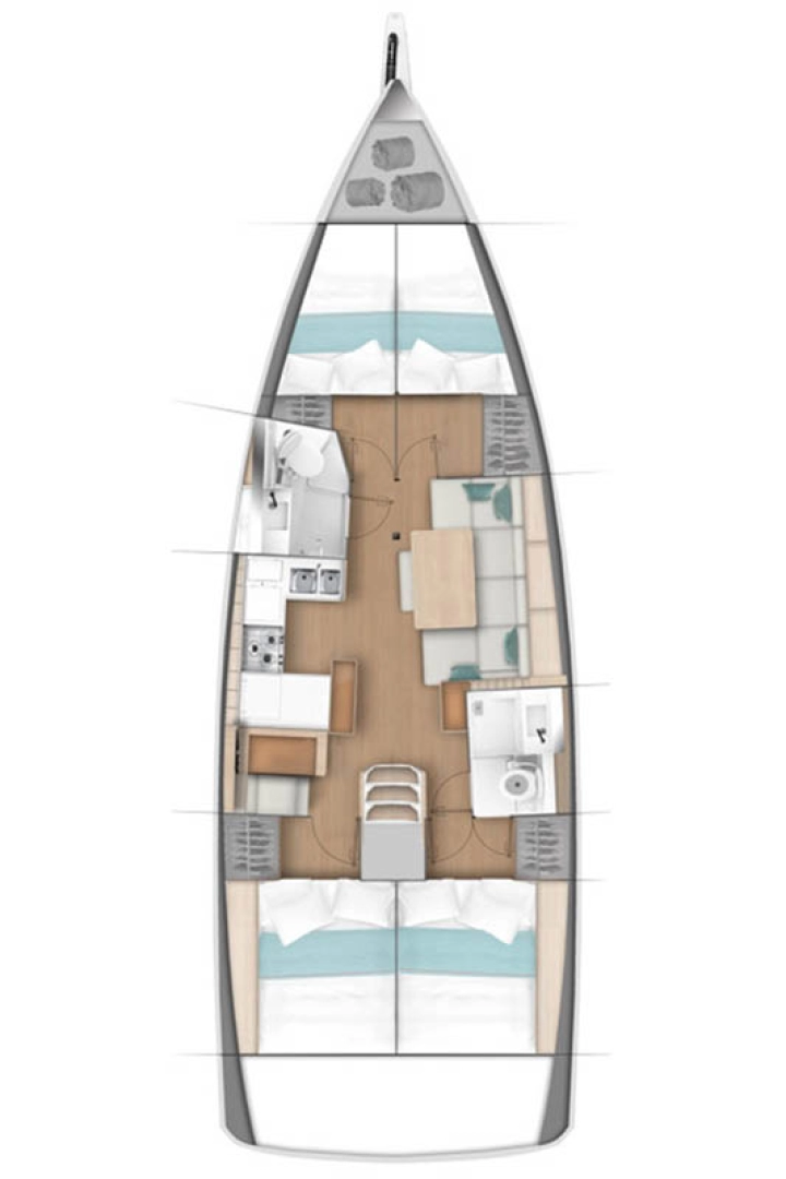 Jeanneau Sun Odyssey 440 charter bareboat eller skeppad i Donji Seget