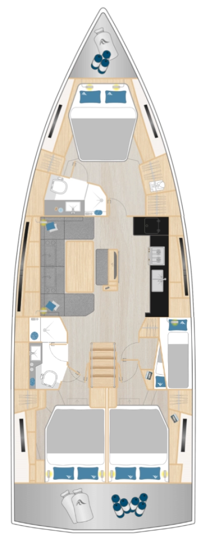 Hyra Segelbåt  med eller utan skeppare Hanse Marseille 