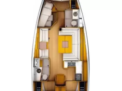 Uthyrning Segelbåt  Jeanneau med en båtlicens 