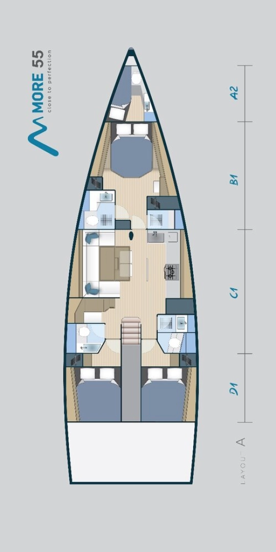 More Boats More 55 charter bareboat eller skeppad i Donji Seget