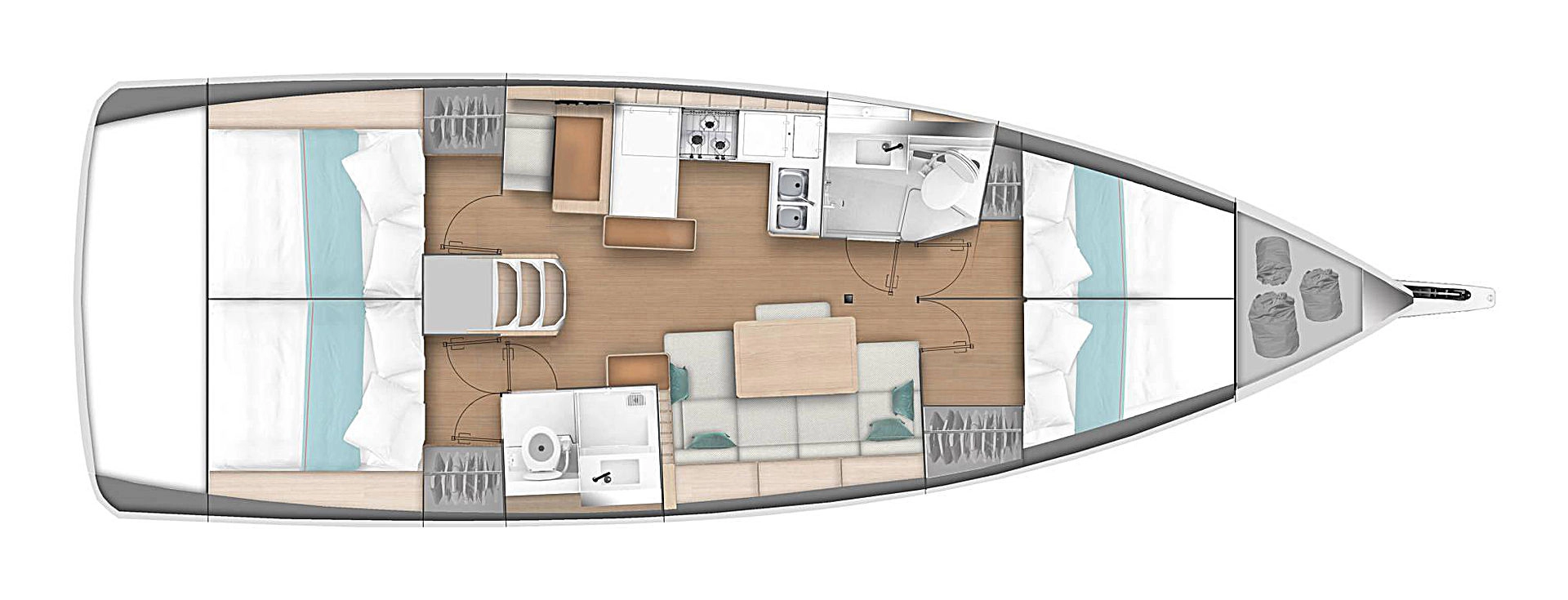 Uthyrning Segelbåt  Jeanneau med en båtlicens 
