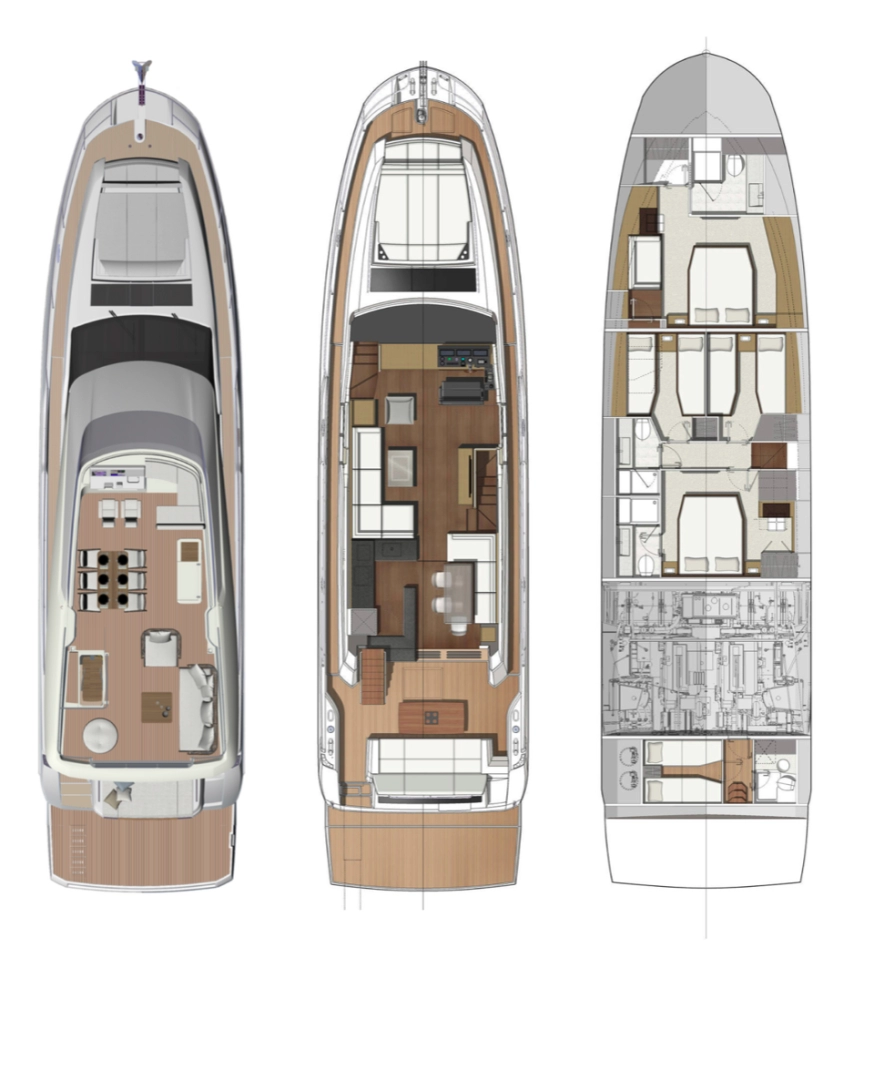 Uthyrning Lyx yacht Prestige Yachts med en båtlicens 
