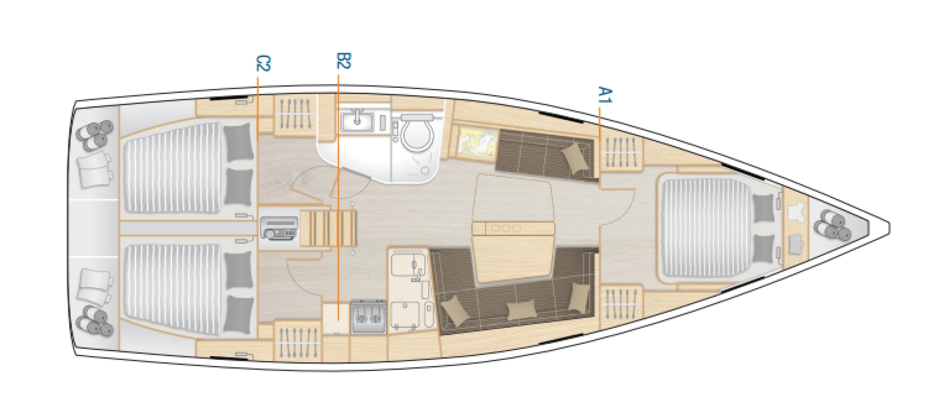 Hanse Hanse 418 charter bareboat eller skeppad i Fethiye