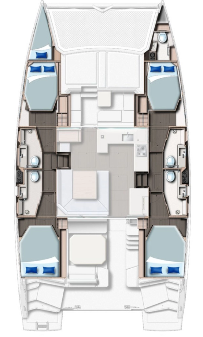 Leopard Catamarans / Robertson & Caine Leopard 45 - 3 + 1 cab. charter bareboat eller skeppad i South Malé Atoll