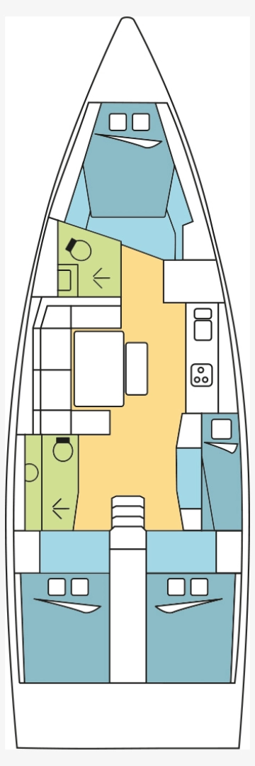 Dufour Dufour 430 Grand Large charter bareboat eller skeppad i Le Marin