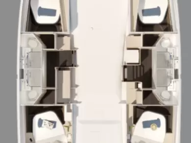 Fountaine Pajot Fountaine Pajot FP 44 Quatuor ELECTRIC - 4 + 1 cab. charter bareboat eller skeppad i Donji Seget