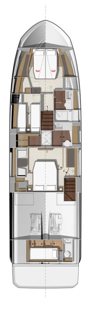 Jeanneau Prestige 520 Flybridge - 3 + 1 cab. charter bareboat eller skeppad i Split 