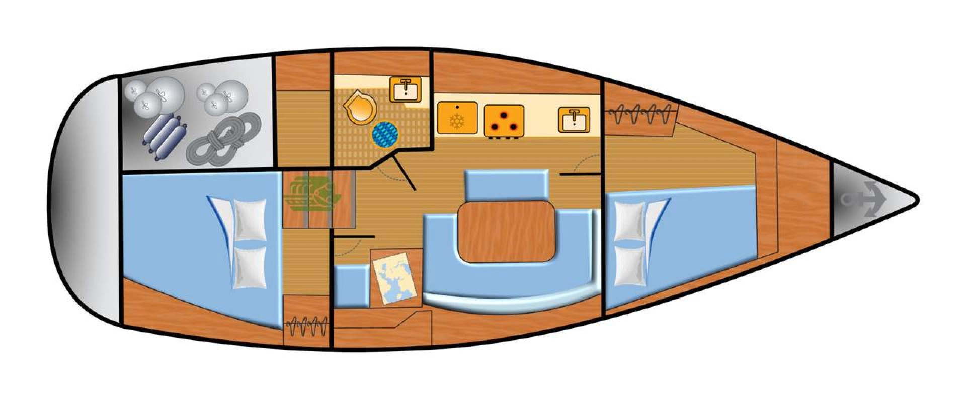 Hyra Segelbåt  med eller utan skeppare Dufour Barth 