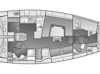 Elan Impression 444 charter bareboat eller skeppad i Sukošan