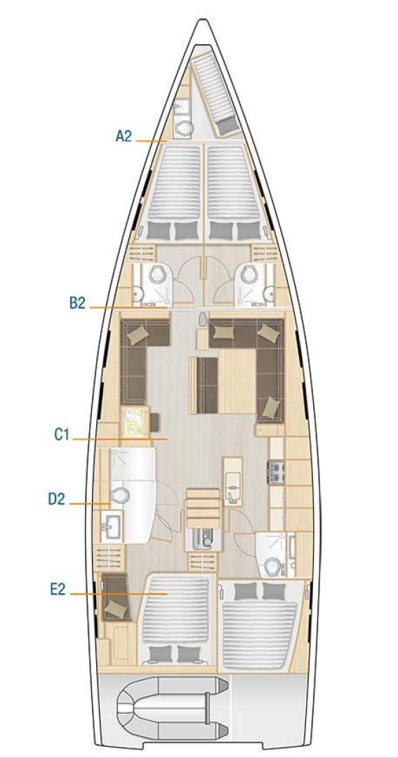 Hanse Hanse 548 charter bareboat eller skeppad i Sukošan