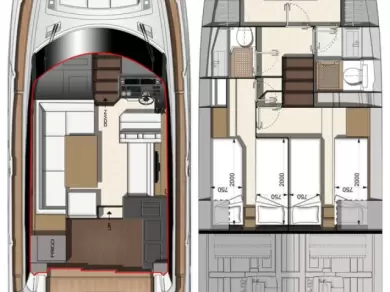 Jeanneau Prestige 460 Fly - 3 + 1 cab. charter bareboat eller skeppad i Biograd Na Moru