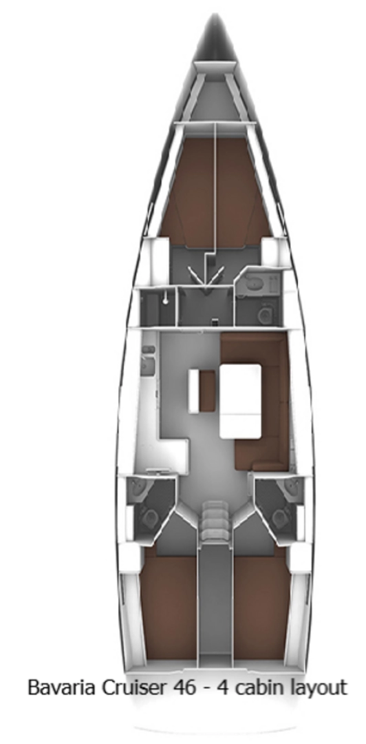 Bavaria Cruiser 46 charter bareboat eller skeppad i Split 