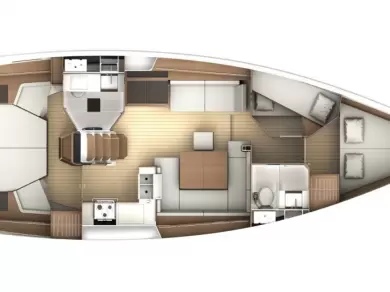 Uthyrning Segelbåt  Jeanneau med en båtlicens 