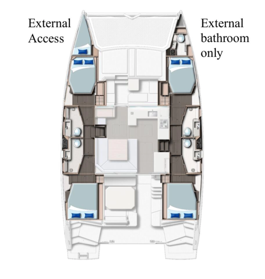 Leopard Catamarans / Robertson & Caine Leopard 45 charter bareboat eller skeppad i Procida