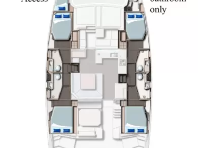 Leopard Catamarans / Robertson & Caine Leopard 45 charter bareboat eller skeppad i Procida