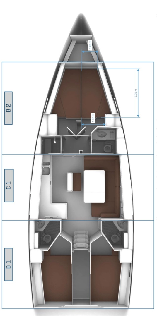 Bavaria Cruiser 46 charter bareboat eller skeppad i Marmaris