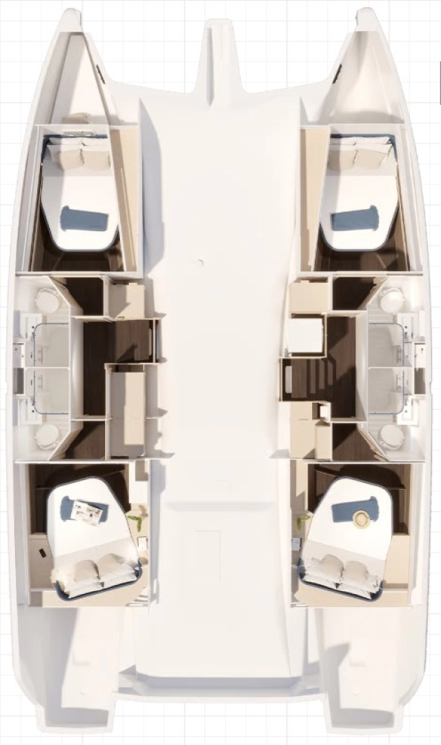 Yacht charter Nassau billig Fountaine Pajot FP 44 Quatuor - 4 + 2 cab.
